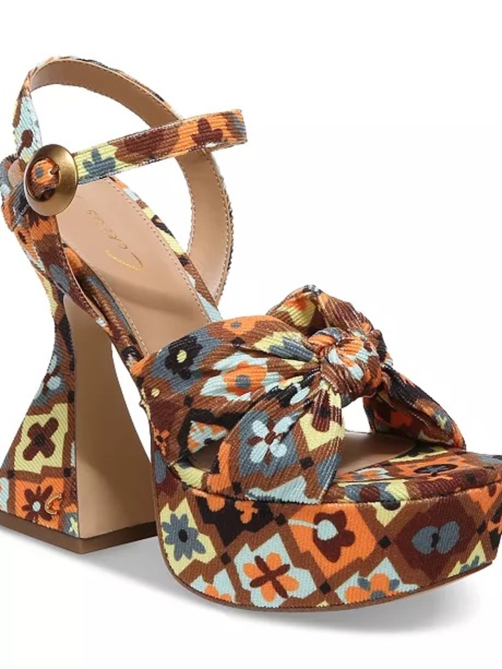 Sam Edelman NY Audrea Floral Platform Knot Sandal — Brown Multi - Picture 2 of 8